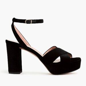 NEW J.Crew Crisscross Platform Heels in Velvet, 6.5
